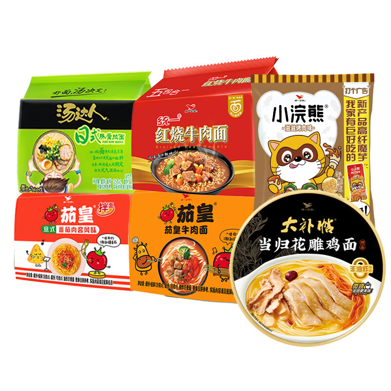 统一 方便速食全家福套餐 方便面 泡面 拌面 干脆面