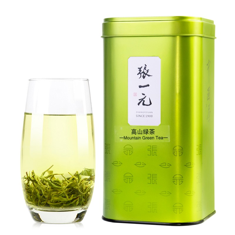 张一元茶叶2023雨前绿茶一级高山绿茶罐装300g 