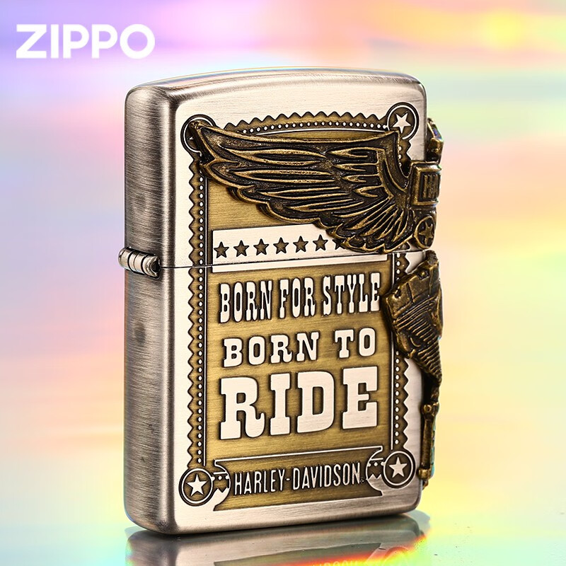 zippo 美国原装打火机zippo正版之宝日版贴章哈雷侧鹰发动机dhp-27