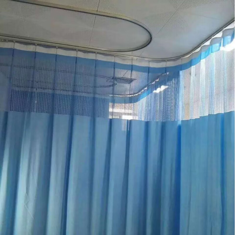 隔帘布隔帘轨道l型u型轨道隔帘布医院病房床隔帘阻燃布医院窗帘成品