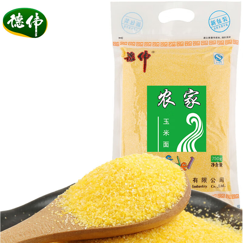德伟25年新玉米面德伟玉米面粗纯玉米粉窝窝头苞米面棒子面粉 750克 德伟农家玉米面（粗750g）
