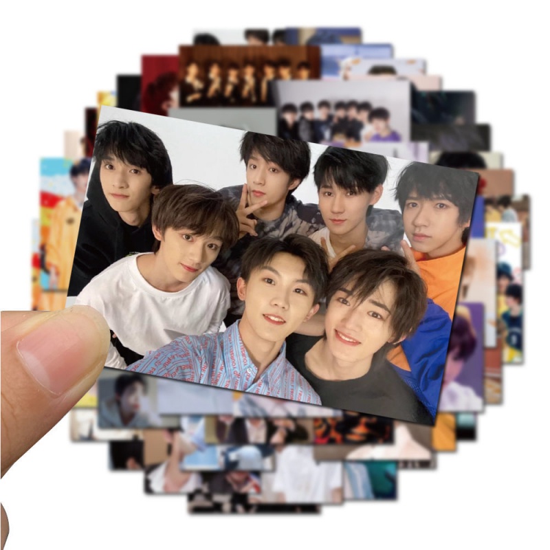 50张新款时代少年团tnt照片自粘图案创意diy手账贴画