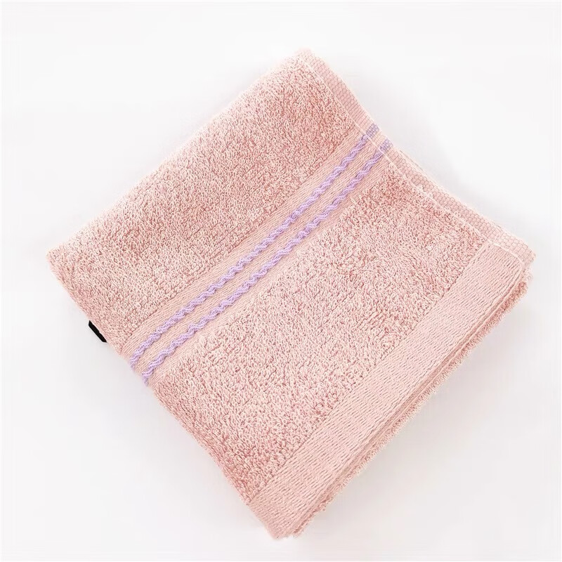 三利竹纤维素色吸水柔软不掉毛亲肤小毛巾成人洗脸家用毛巾组合装 粉色两条