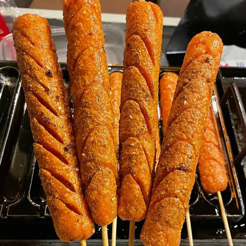 夫宇山东网红黄金脆皮烤肠路边摊淀粉肠摆摊商用100g烧烤食材 约100克