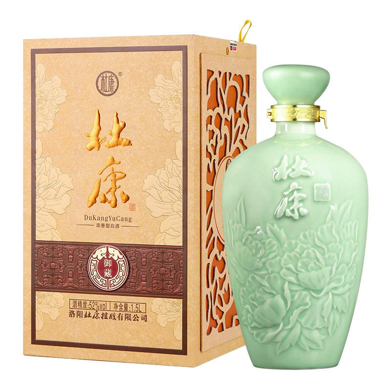 杜康御藏白酒52度1.5L【青瓷坛装】浓香型纯粮酒口粮酒粮食酒送礼礼盒 52度 1500mL 1坛 单坛酒盒装