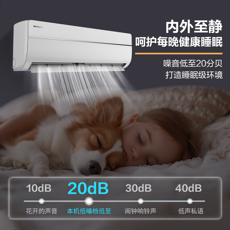 创维大1.5匹京智新一级能效双排铜管政府补贴省电变频冷暖卧室壁式挂机APP智能空调KFR-35GW/V3GM1J-N1