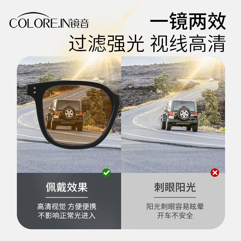 蔡司(ZEISS)镜片茶色近视镜墨镜男女款可配带度数偏光镜户外开车驾驶太阳眼镜 黑框 配colorein1.56染色茶片【0-400度】