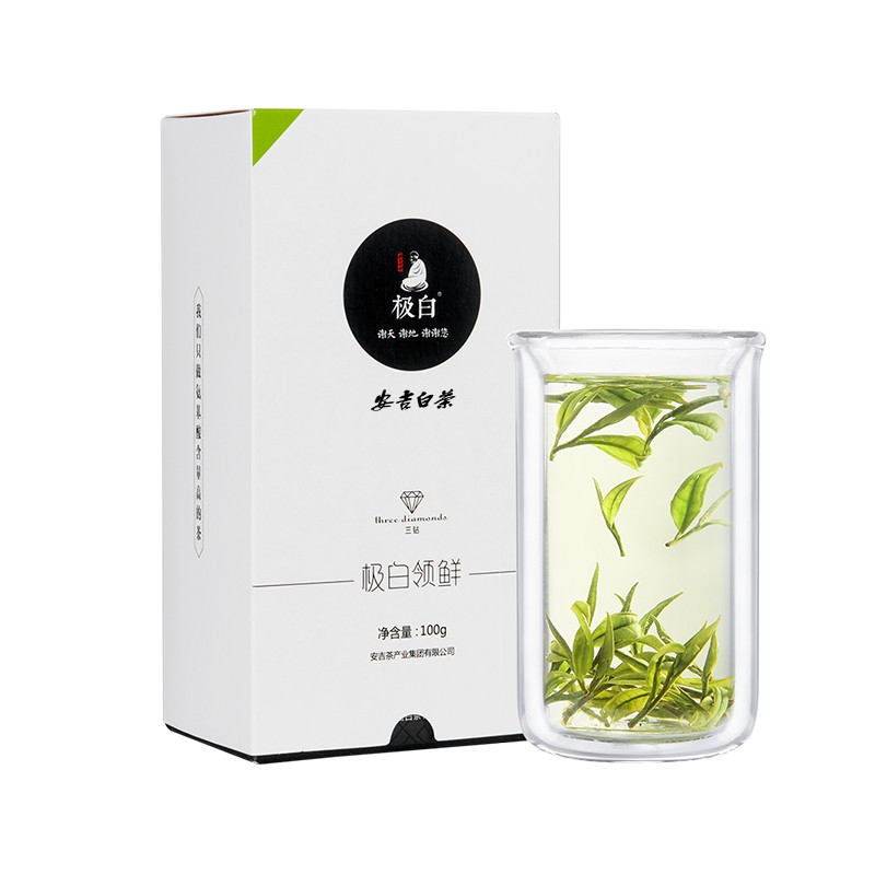 极白2023年安吉白茶茶叶上市 雨前一级春茶绿茶100g