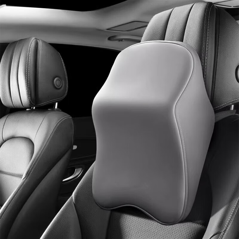 铂呐苓汽车头枕腰靠套装太空记忆棉车用座椅子靠背垫枕头办公腰垫 头枕腰靠套装 深灰色