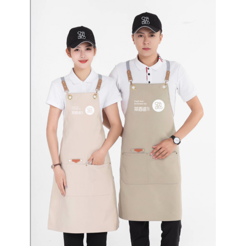 茶百道工作衣服短袖餐饮益禾堂奶茶水果店男女员工装圆领t恤 茶百道