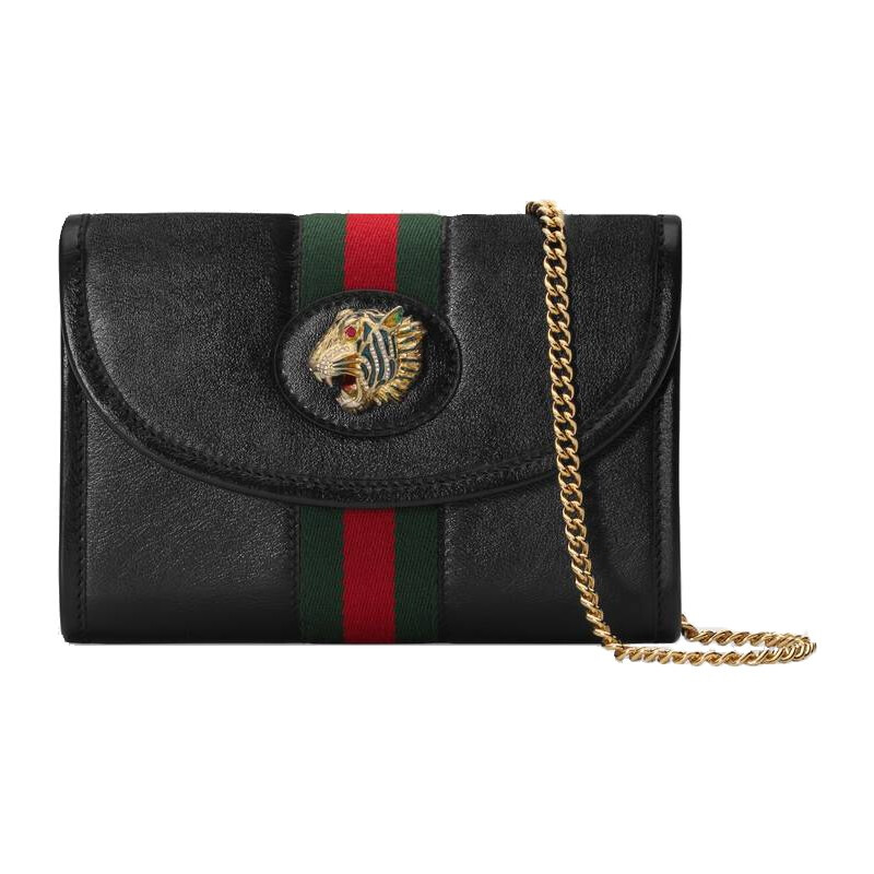 gucci古驰女包单肩链条包包女珐琅虎头包织带 黑色 573797 0olhx 8389