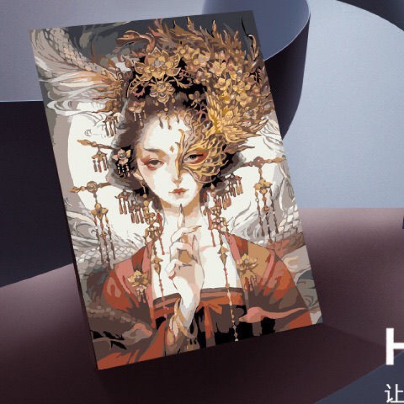 米囹 diy数字油画客厅卧室玄关手工填色绘画动漫油彩画 半面妆01 40