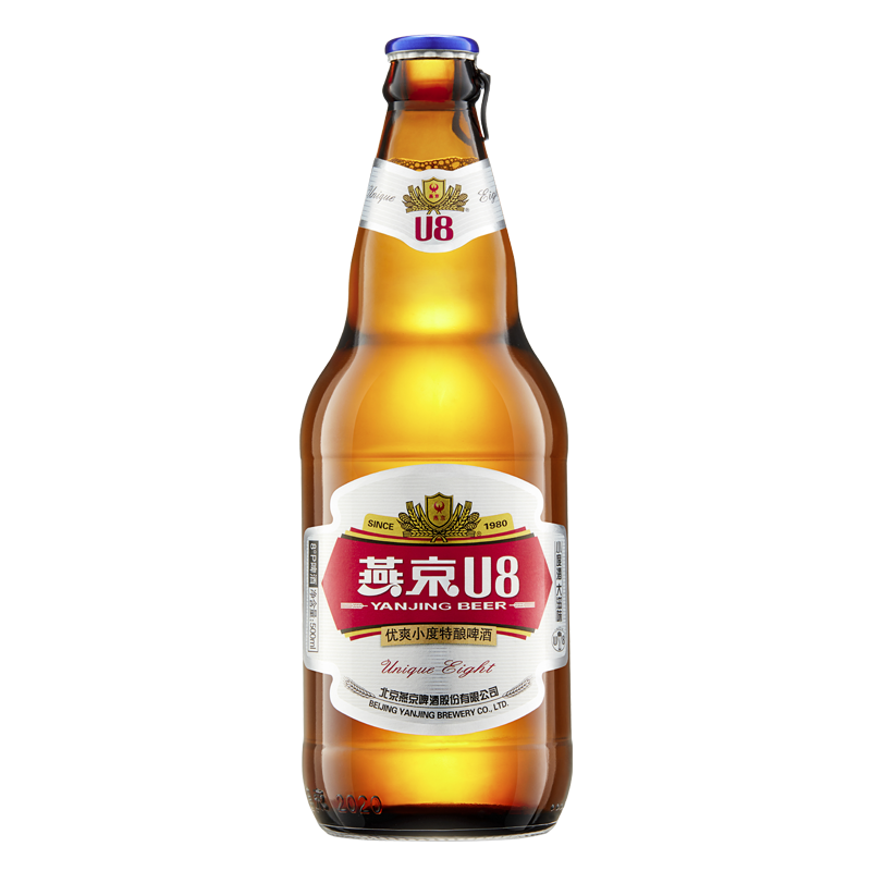 燕京啤酒 U8小度酒500ml*12瓶 春日美酒  整箱装 新老包装交替发货