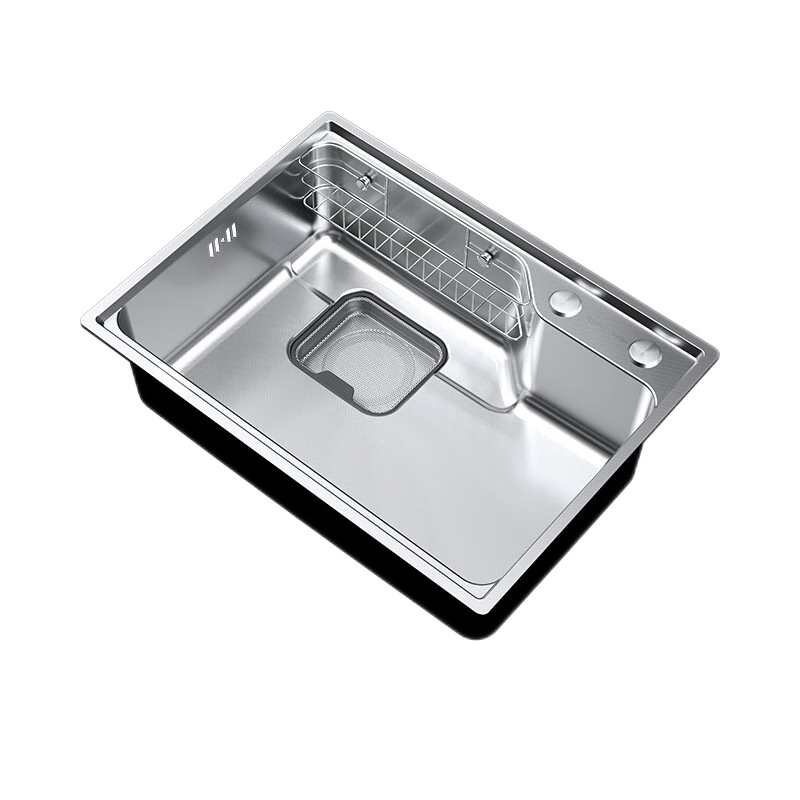 日豐衛(wèi)浴304不銹鋼廚房水槽大單槽洗碗槽洗菜盆耐刮日式大單槽 76*45【雨點(diǎn)壓紋+掛籃】不含龍頭