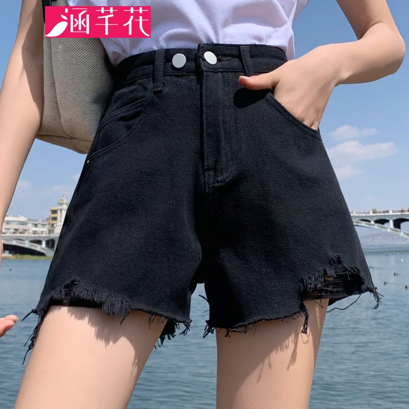 涵芊花短裤女外穿秋冬新款松紧高腰灯芯绒休闲直筒裤百搭显瘦加肥加大