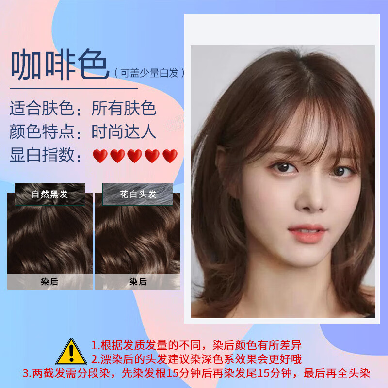芝拓泡泡染发盖白发不刺激不伤发自然黑发染头植物萃取 咖啡色 500ml