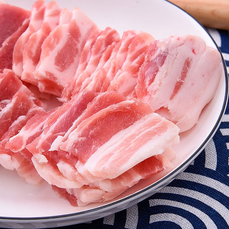 五花肉片新鲜冷冻生鲜猪肉去皮五花肉片生猪肉 4斤 五花肉片