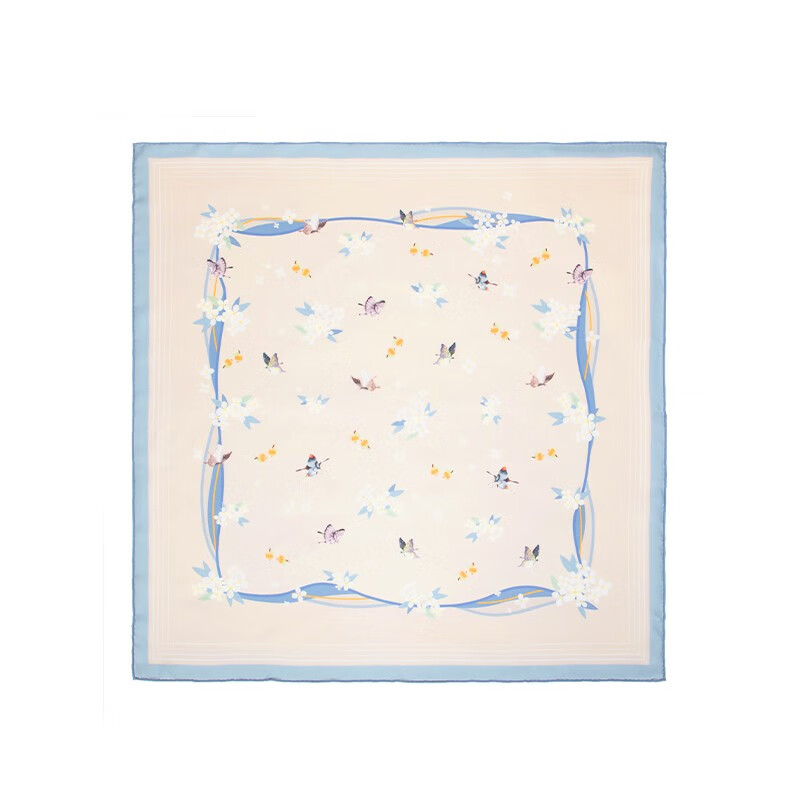 苏州博物馆花织蝶梦丝巾桑蚕丝女士真丝方巾商务礼盒送客户生日礼物送妈妈 花织蝶梦方巾