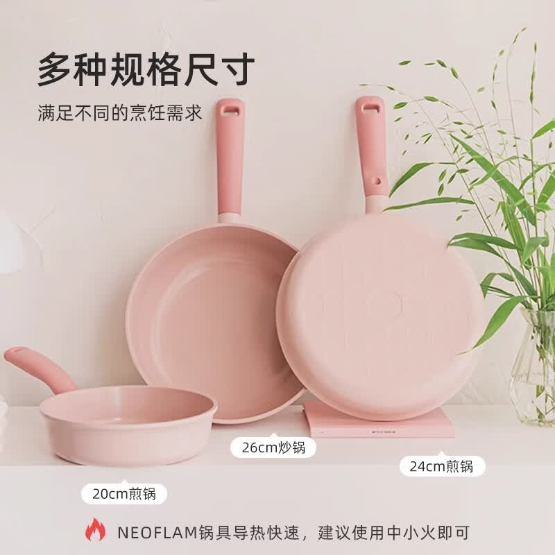 Neoflam平底锅家用不粘深煎锅汤锅奶锅韩国进口煎炒两用电磁炉燃气灶通用 煎锅【赠硅胶漏铲】 24cm