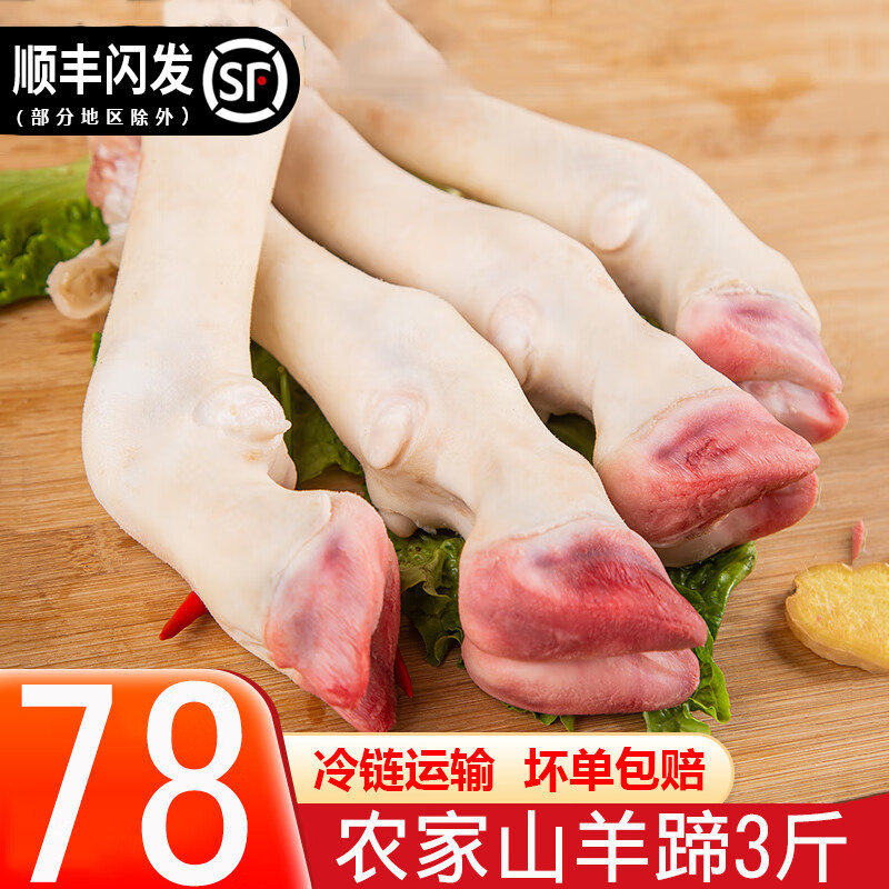 羊蹄生鲜羊蹄子冷冻羊小腿卤肉烧烤食材带筋生羊蹄羊爪 3斤装