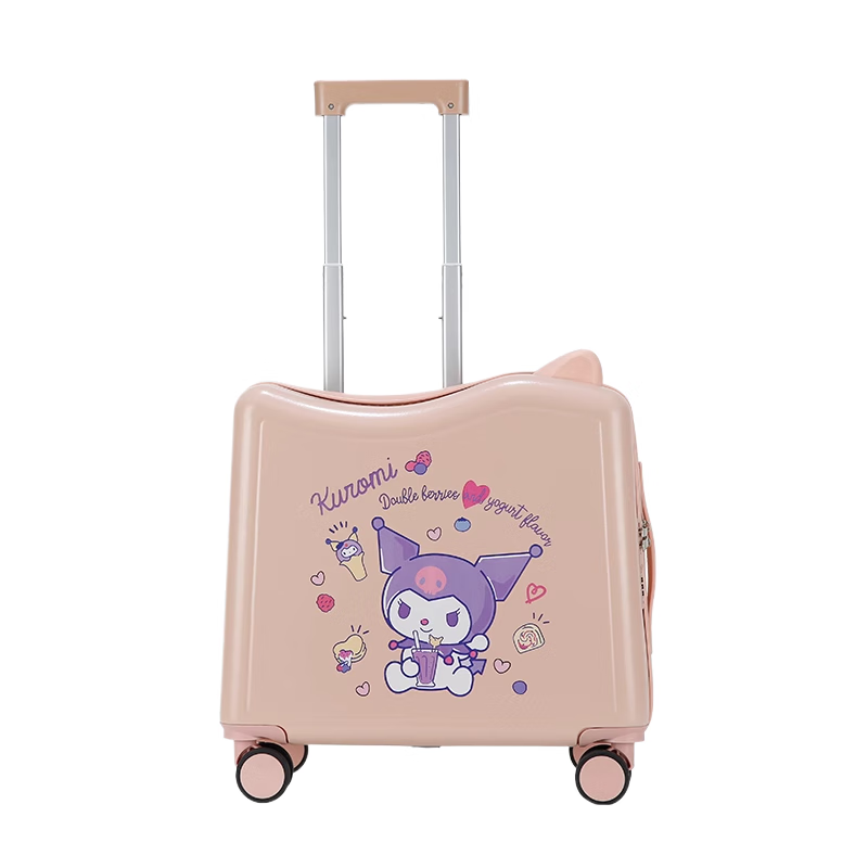 芈上宣新款儿童行李箱可骑可坐18英寸拉杆箱可登机懒人溜娃神器免托运旅 茱萸粉-大耳狗 20寸儿童骑行箱