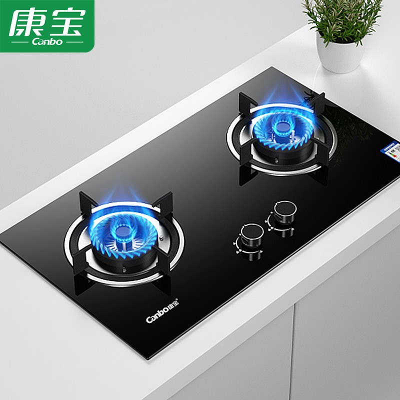 康宝（canbo） 煤气灶双灶 家用 嵌入式天然气液化气 厨房燃气灶 大火力灶具
