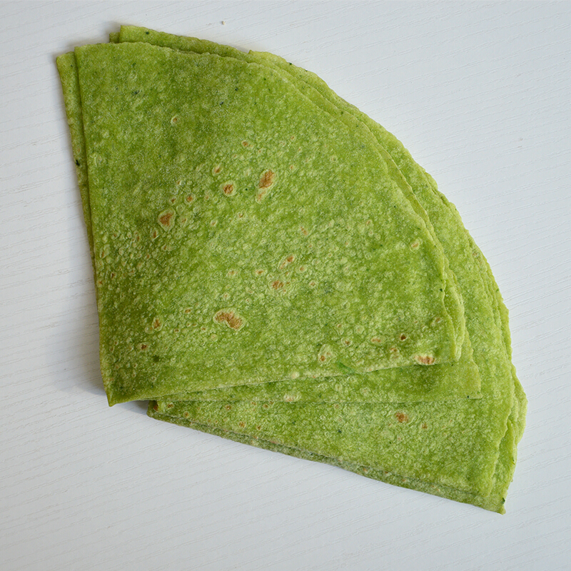 宜享健康手工菠菜饼30张手工圆形菠菜面饼皮早餐速食面食单饼烙饼薄饼