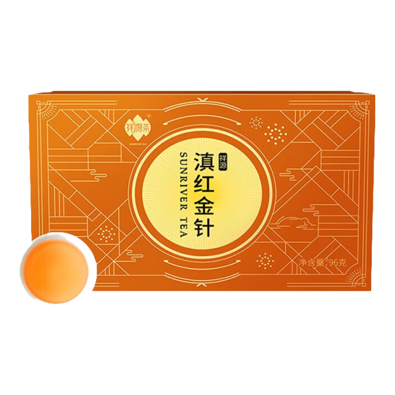 祥源茶特級滇紅金針紅茶云南鳳慶蜜香金芽96g禮盒裝 滇紅金針鳳慶蜜香金芽96g