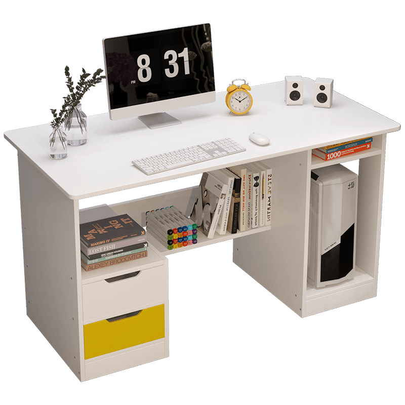 宜造电脑桌台式桌学生书桌简约家用租房简易小桌子卧室电脑桌 【经济款】90cm暖白