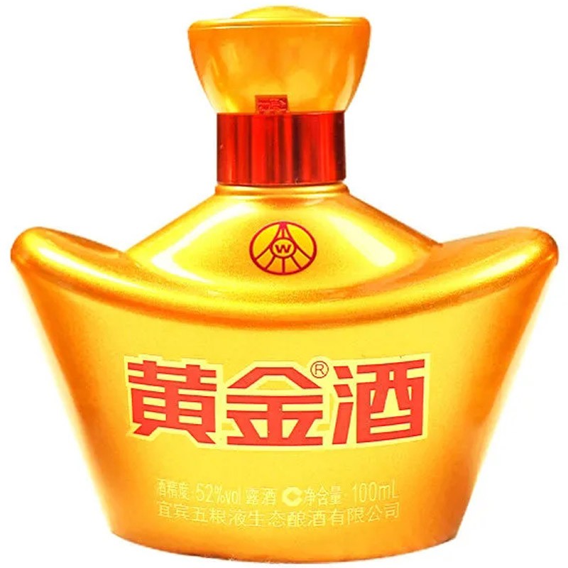黄金酒 52度高度酒  宴请商务送礼酒水 52度 100ml 1瓶 黄金酒 露酒