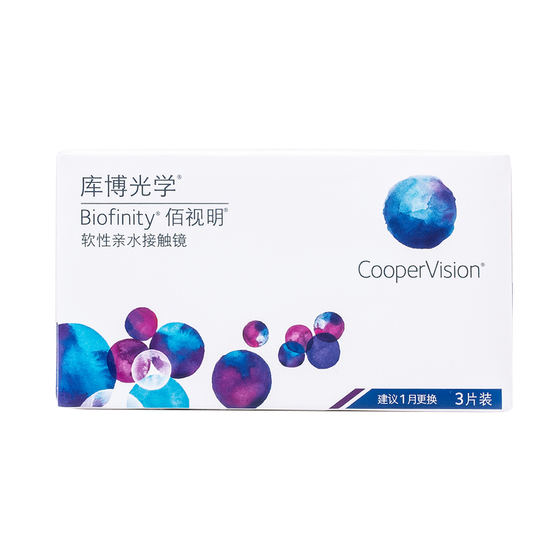 库博光学（coopervision） 佰视明硅水凝胶隐形眼镜月抛3片装 375度
