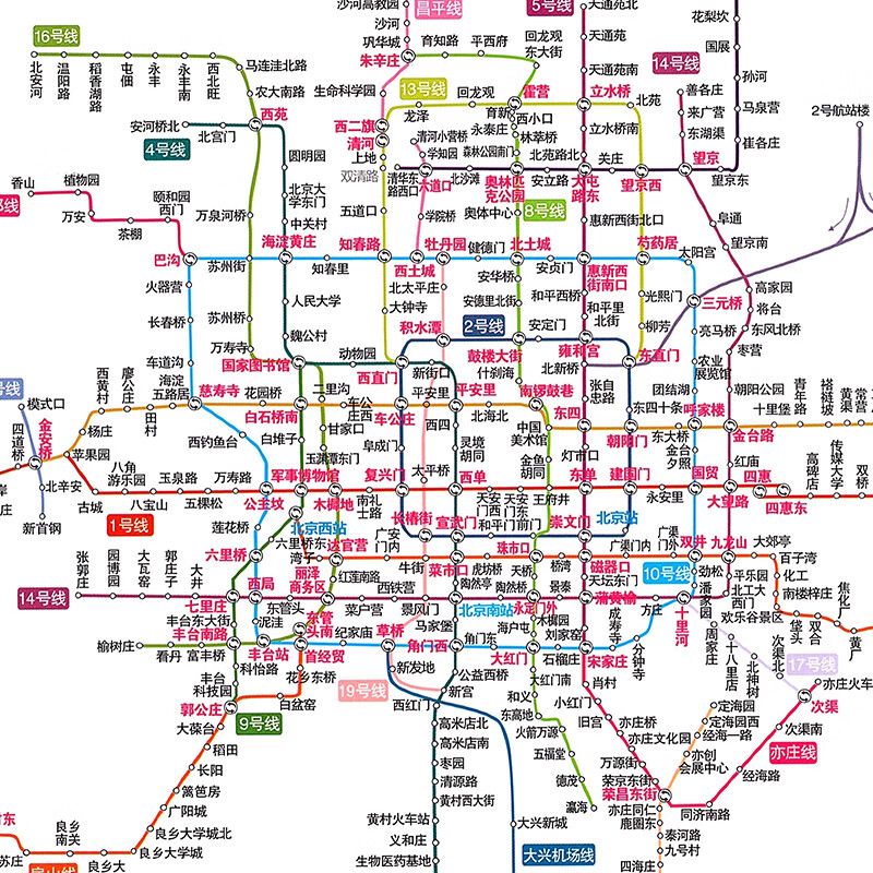 北京旅游地图集城区六环大比例尺 环线高速公交路线速查地铁线路图及