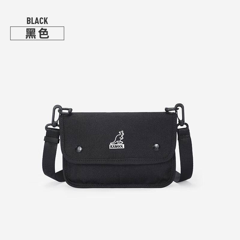 kangol斜挎信封包新款时尚男女单肩包个性韩版潮牌帆布包 黑色