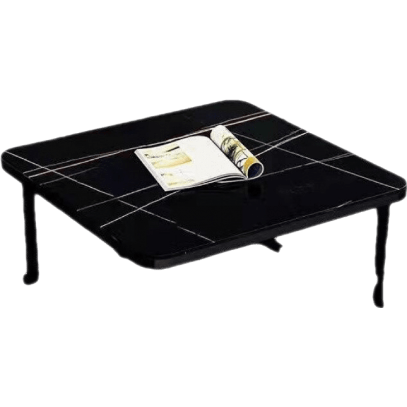 澜墨 岩板茶几组合方形小户型现代简约网红茶色玻璃客厅家用轻奢茶几桌 单个方几岩板