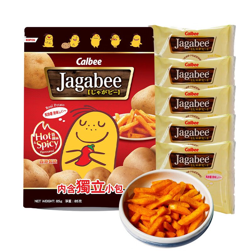 卡乐b(calbee)薯条 香辣味 三兄弟宅卡b香港制造膨化零食 香辣味85克*