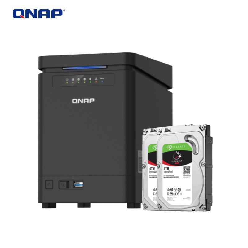 威联通（QNAP）TS-453Dmini 8G内存四盘位网络存储四核处理器（含2块4TNAS专用硬盘）