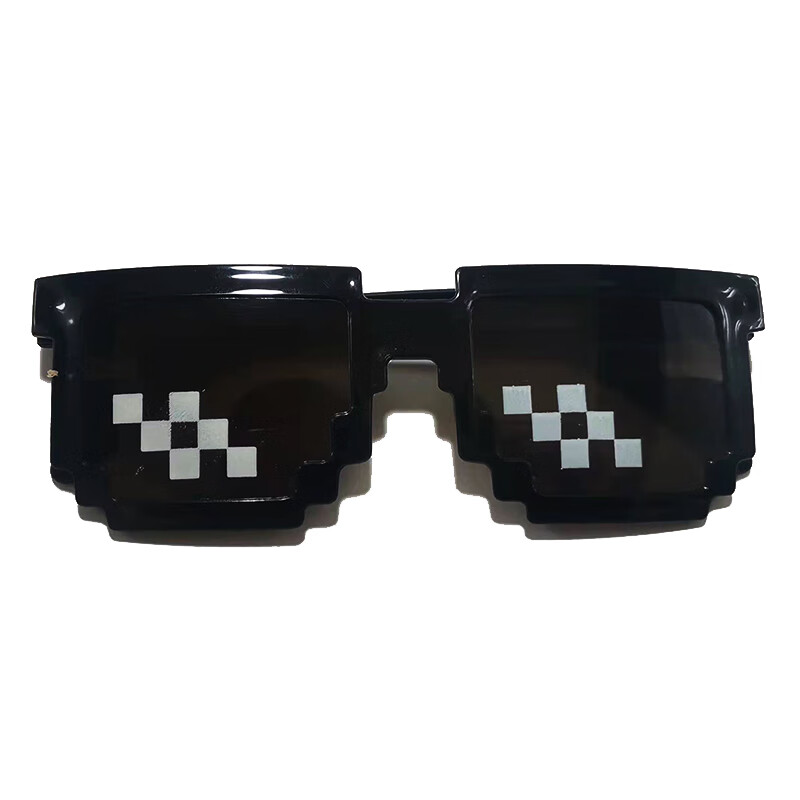 京噶搞怪墨镜沙雕绿色原谅搞怪墨镜沙雕搞笑网红像素马赛克眼镜蹦迪