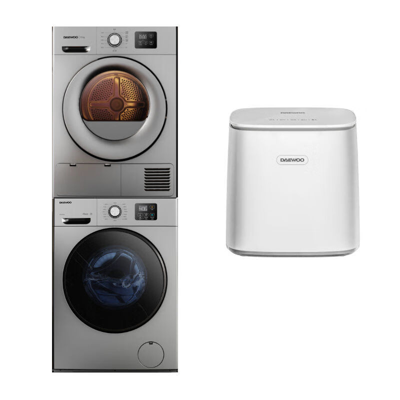 大宇(daewoo)母婴洗烘护套装10公斤滚筒洗衣机热泵烘干tx03小台洗智能