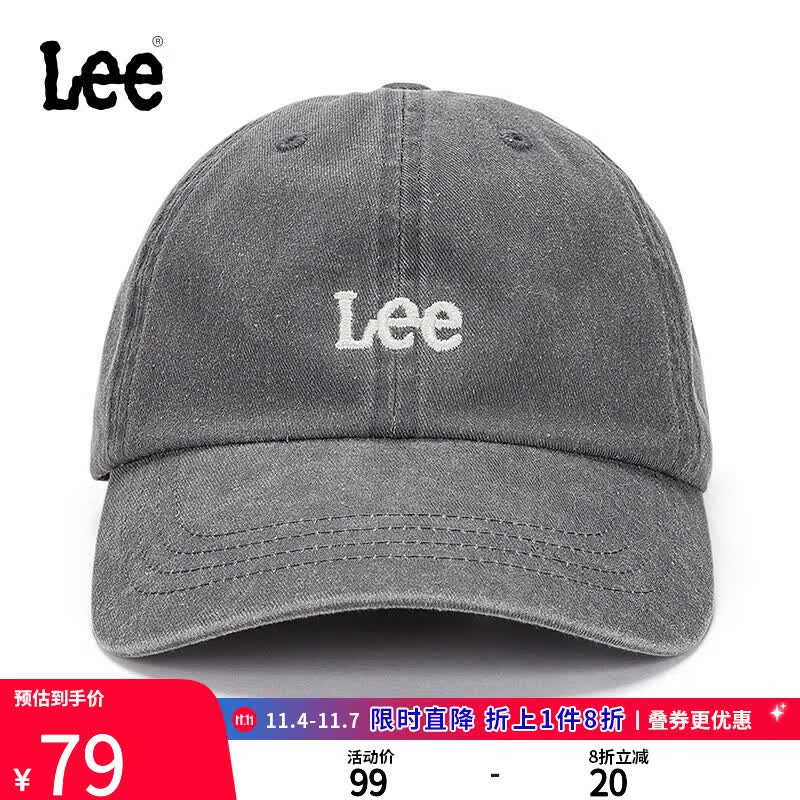 Lee韩国设计简约潮流休闲刺绣LOGO男女同款棒球帽LUA00648多色 深灰色 F高性价比高么？