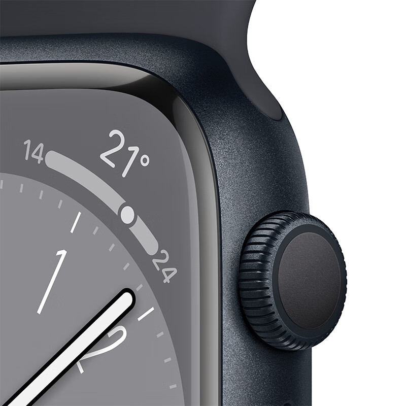 Apple Watch Series 8智能手表GPS款45毫米午夜色铝金属表壳午夜色运动型表带MNP13CH/A主图3
