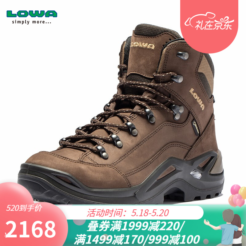 LOWA 德国 登山鞋作战靴户外防水徒步鞋RENEGADE GTX进口男款中帮 L310945 咖啡色/棕色 43.5