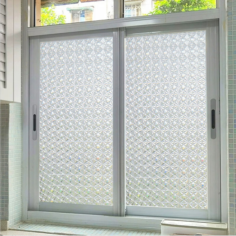 皇昇免胶磨砂玻璃贴膜办公室窗户卫生间防窥不透人玻璃贴纸透光不透明 加厚免胶【黑花藤】防窥隐私好 5米长*90厘米宽【送贴膜工具】