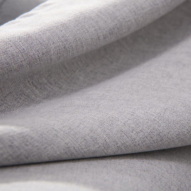 全遮光窗帘北欧简约卧室挂钩式棉麻亚麻布现代轻奢2021年新款 浅灰色