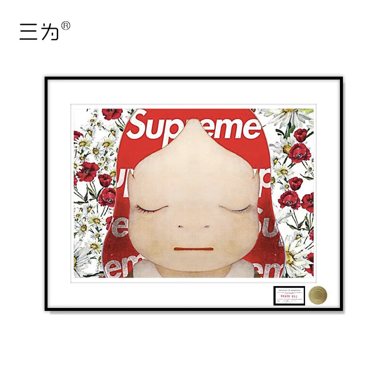 三为(sunwayart) death nyc亲签限量版画奈良美智客厅装饰画简约玄关