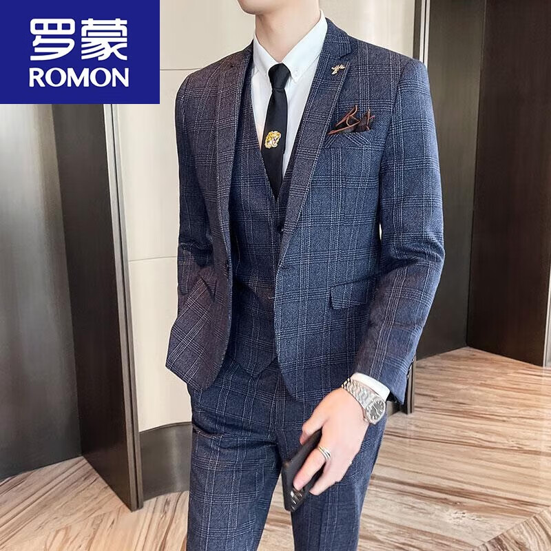 西服套装男士三件套修身商务正装帅气伴郎团新郎结婚礼服西装外套新品