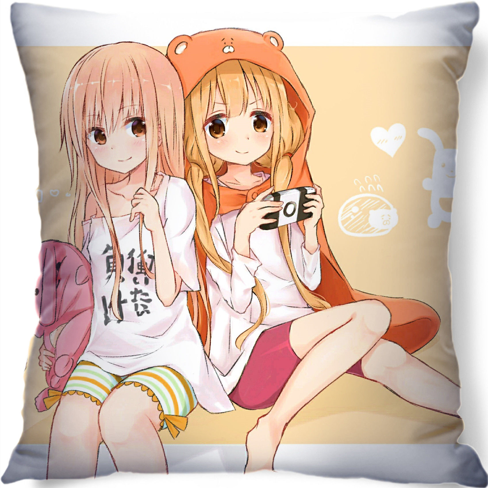土间埋靠垫萌宅二次元创意干物妹小埋抱枕 款式08 小号尺寸 40x40cm