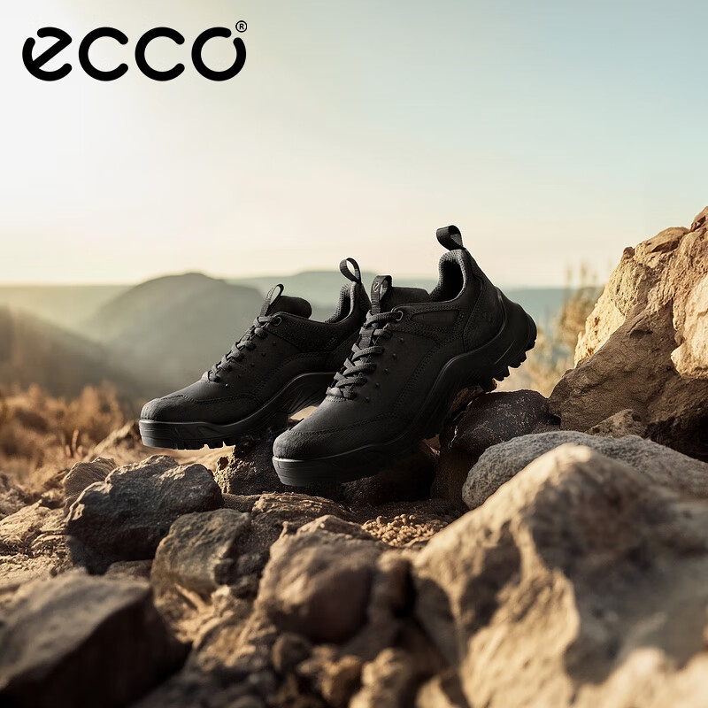 爱步（ECCO）户外运动鞋男 休闲跑步鞋登山徒步鞋耐磨抓地鞋子 越野822354 HL 黑色82235451052 41