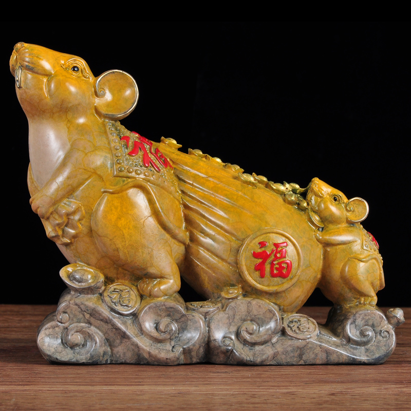 老鼠摆件铜鼠家居客厅玄关公司前台办公桌摆设工艺品商务送礼 小号福