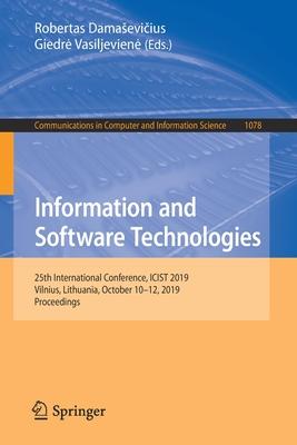预订Information and Software Technologies: 25th Inte