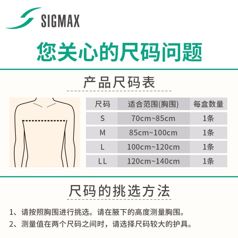 日本sigmax Rib Band Ii肋骨固定带可调压迫力男女胸带肋骨骨折固定带胸椎骨裂肌肉拉伤l码 胸围100 1cm 虎窝购